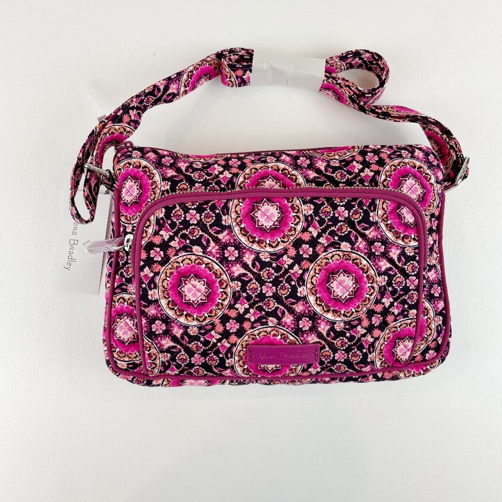 Vera Bradley Little Hipster Raspberry Medallion Cotton